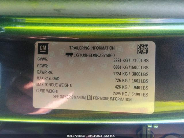 1GTU9FED9KZ375860 GMC Sierra 1500 Denali