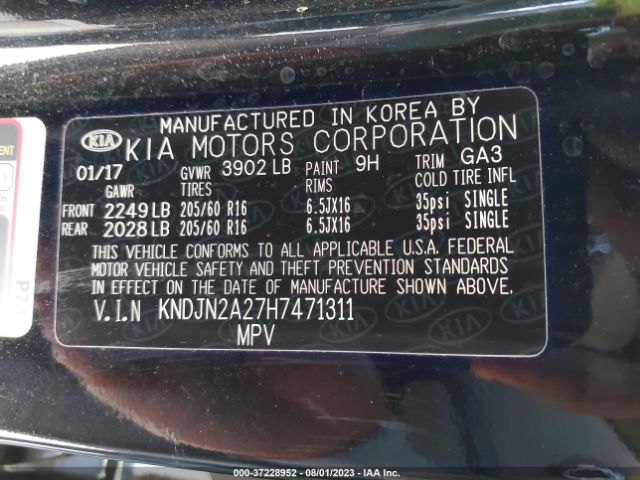 KNDJN2A27H7471311 KIA Soul Base