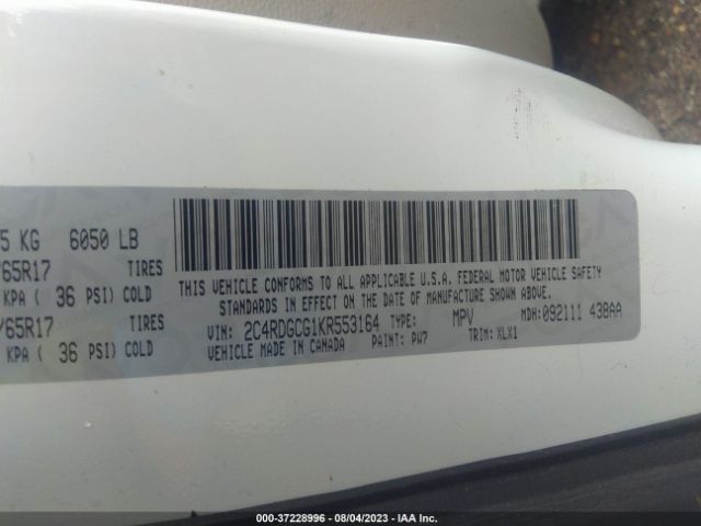 2C4RDGCG1KR553164 Dodge Grand Caravan Sxt