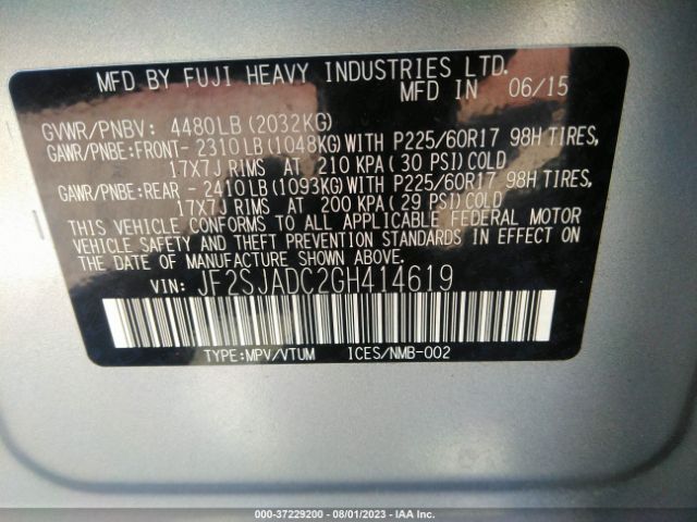 JF2SJADC2GH414619 Subaru Forester 2.5i Premium