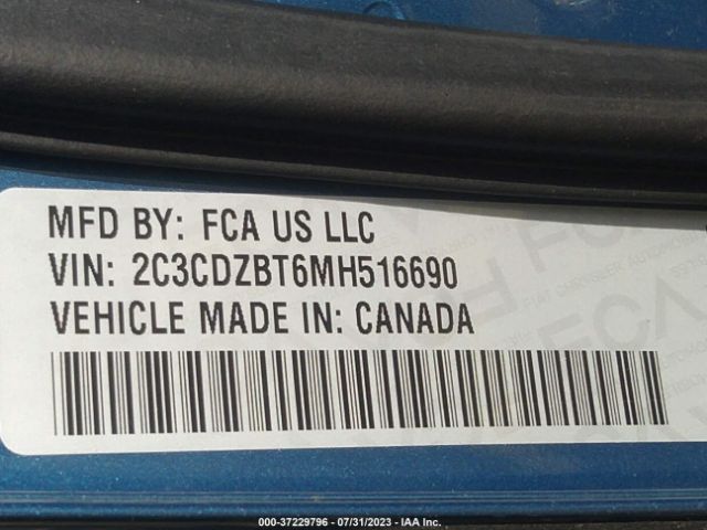 2C3CDZBT6MH516690 Dodge Challenger R/t