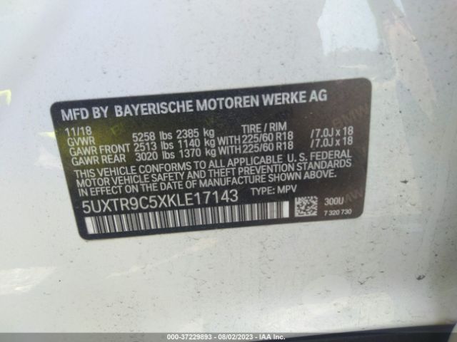 5UXTR9C5XKLE17143 BMW X3 Xdrive30i