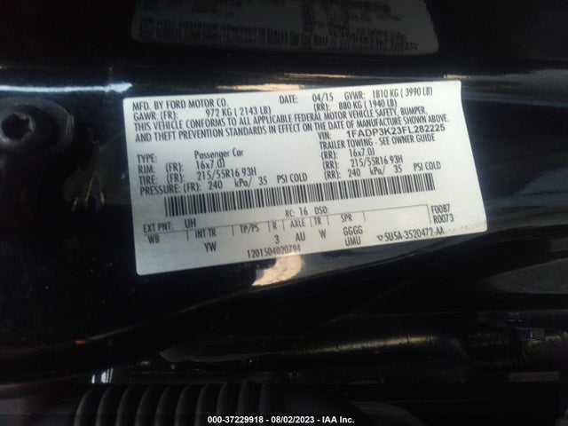 Ford FOCUS SE 2015 1FADP3K23FL282225 Image 9