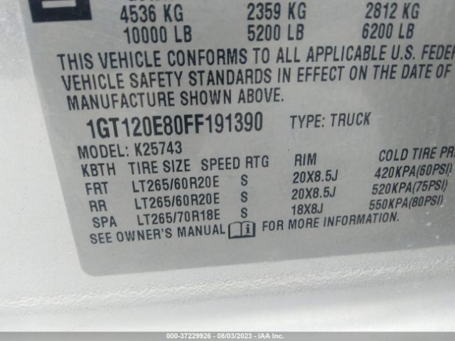 1GT120E80FF191390 GMC Sierra 2500hd Denali