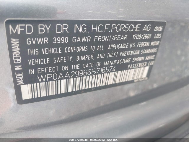 2006 PORSCHE 911 WP0AA29966S716574 Photo 8
