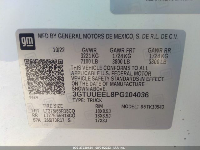 3GTUUEEL8PG104036 GMC Sierra 1500 At4