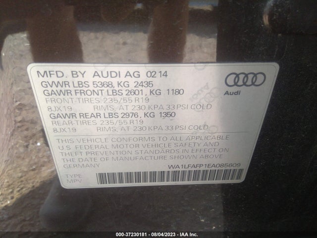 WA1LFAFP1EA085609 Audi Q5 Premium Plus