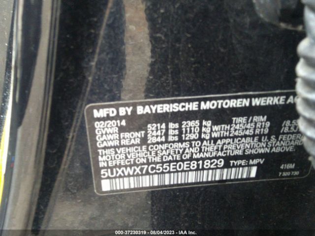 5UXWX7C55E0E81829 BMW X3 Xdrive35i