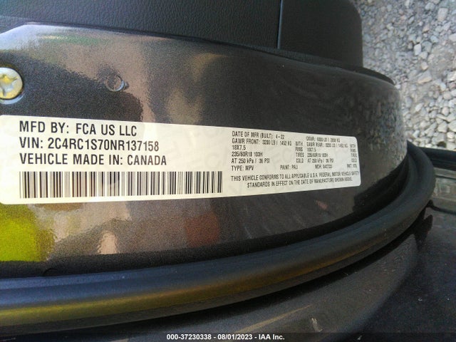 2C4RC1S70NR137158 Chrysler Pacifica Hybrid Limited