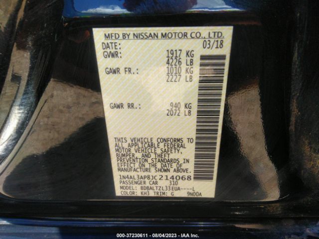 1N4AL3AP8JC214068 Nissan Altima 2.5 Sl
