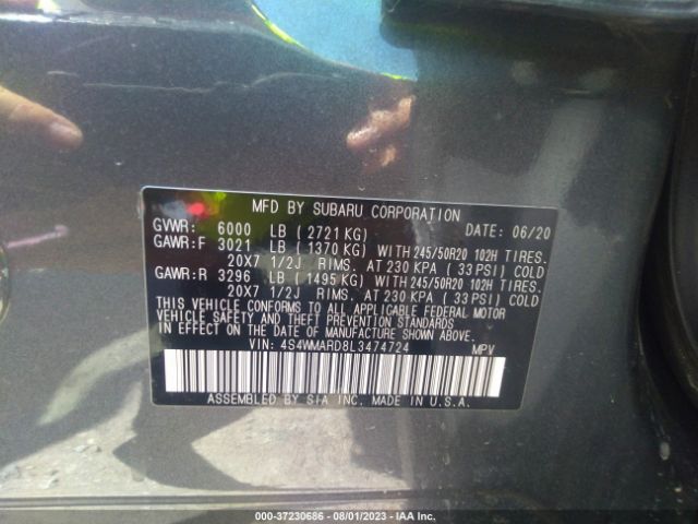 4S4WMARD8L3474724 Subaru Ascent Touring