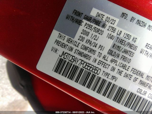 JM3TCBAY7P0656850 Mazda Cx-9 Touring Plus
