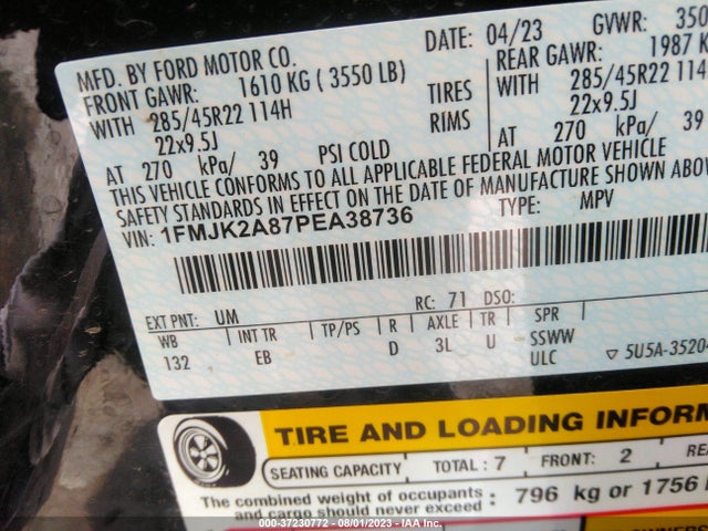1FMJK2A87PEA38736 Ford Expedition Limited Max