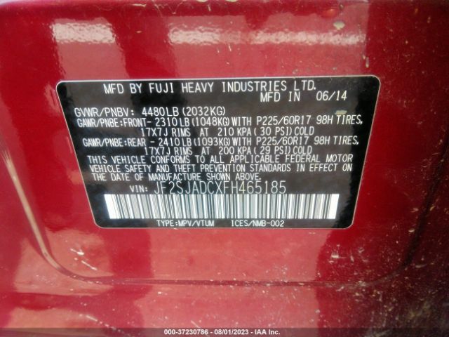 JF2SJADCXFH465185 Subaru Forester 2.5i Premium