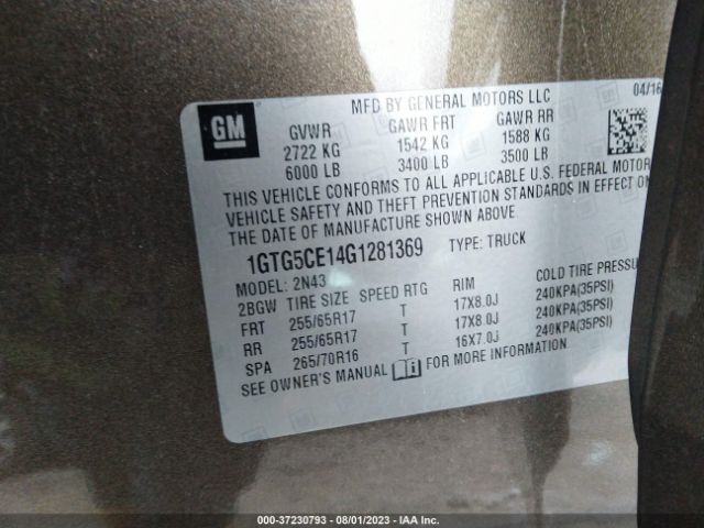 1GTG5CE14G1281369 GMC Canyon 2wd Sle