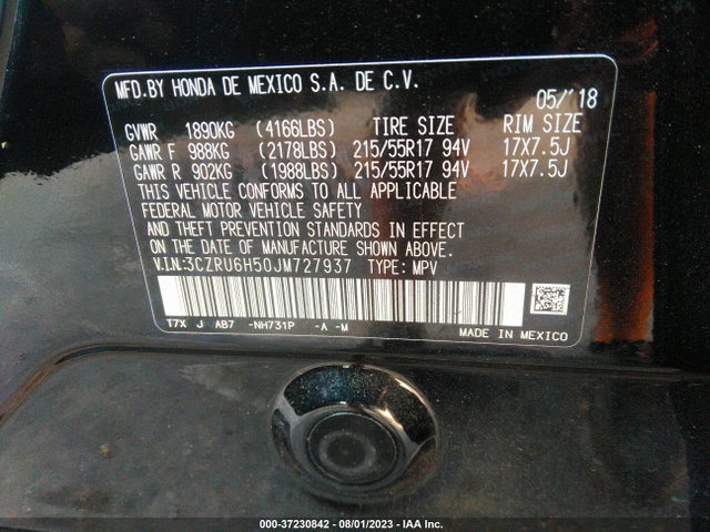 Honda HR-V EX 2018 3CZRU6H50JM727937 Image 9