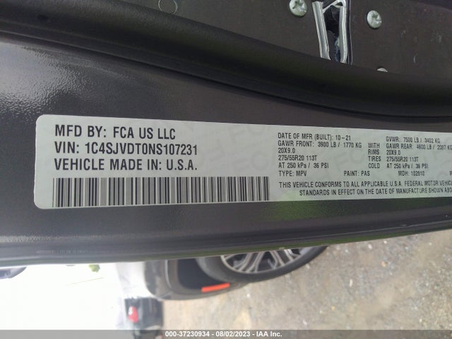 1C4SJVDT0NS107231 Jeep Wagoneer Series Iii