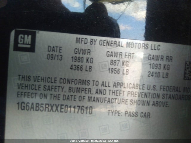 1G6AB5RXXE0117610 Cadillac Ats Luxury Rwd