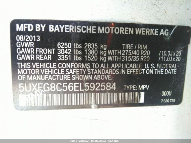 5UXFG8C56EL592584 BMW X6 Xdrive50i