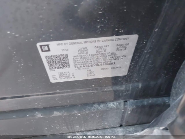 Chevrolet EQUINOX LT 2020 2GNAXUEV8L6184893 Image 9