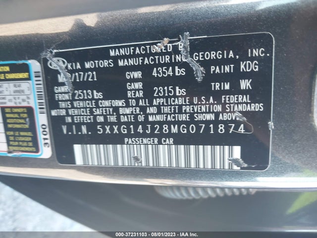 KIA K5 LXS 2021 5XXG14J28MG071874 Image 9