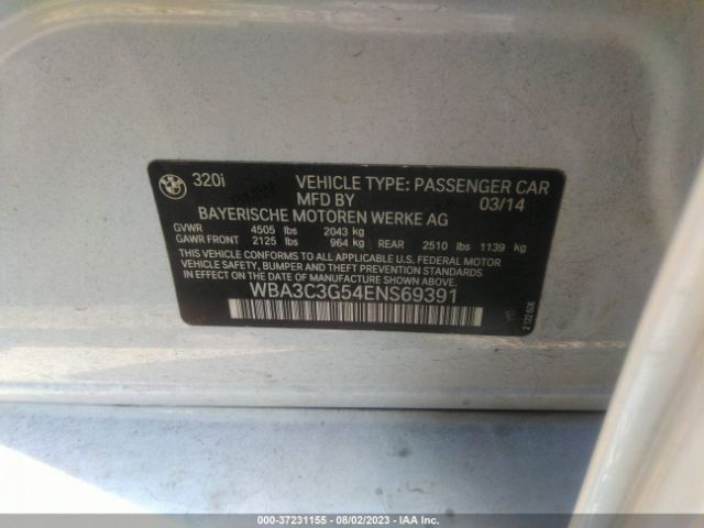 WBA3C3G54ENS69391 BMW 3 Series 320i Xdrive