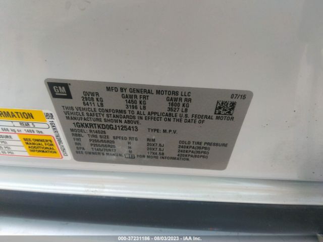 1GKKRTKD0GJ125413 GMC Acadia Denali