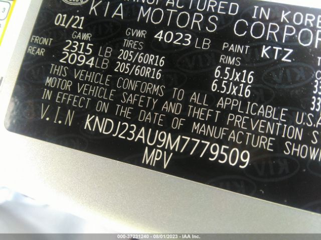 KNDJ23AU9M7779509 KIA SOUL S