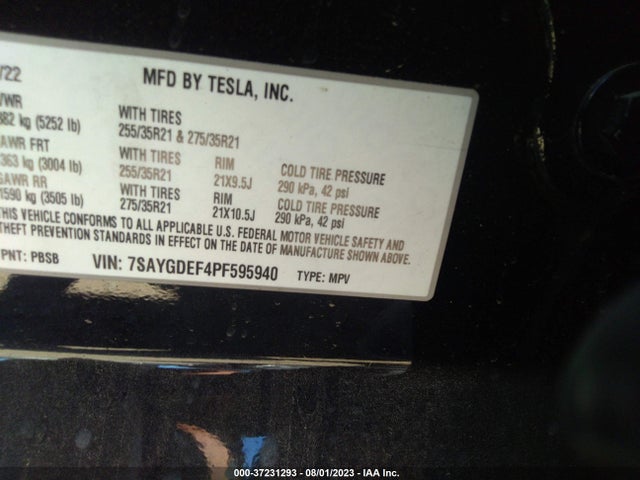 Tesla Model Y Performance 2023 7SAYGDEF4PF595940 Image 16
