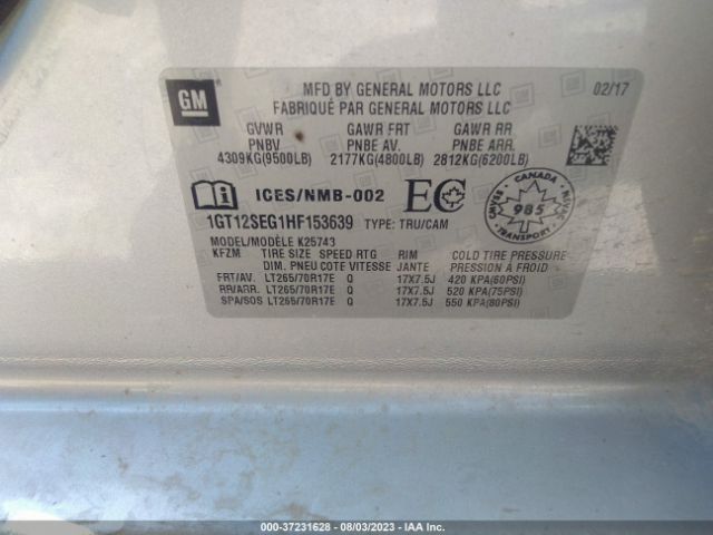 1GT12SEG1HF153639 GMC Sierra 2500hd Sle