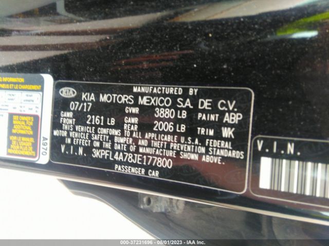 3KPFL4A78JE177800 KIA FORTE S