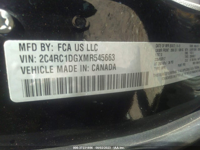 2021 CHRYSLER VOYAGER LXI VIN: 2C4RC1DGXMR545663