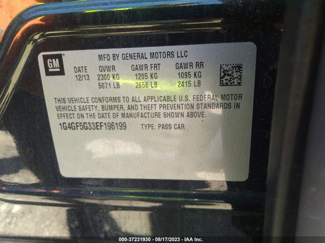 2014 BUICK LACROSSE PREMIUM II VIN: 1G4GF5G33EF196199