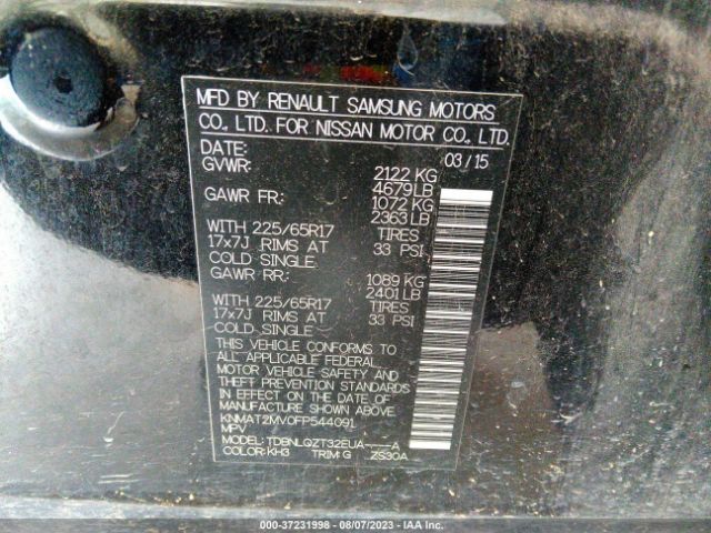 KNMAT2MV0FP544091 Nissan ROGUE SV