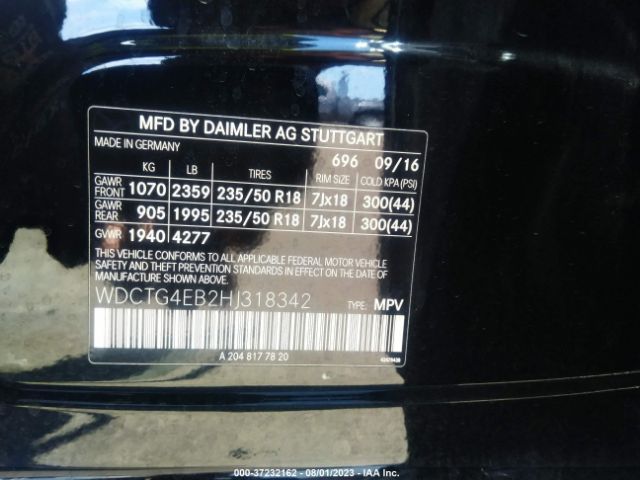 WDCTG4EB2HJ318342 Mercedes-Benz Gla Gla 250