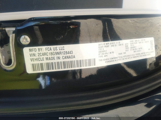 2C4RC1BG9NR128443 Chrysler Pacifica Touring L