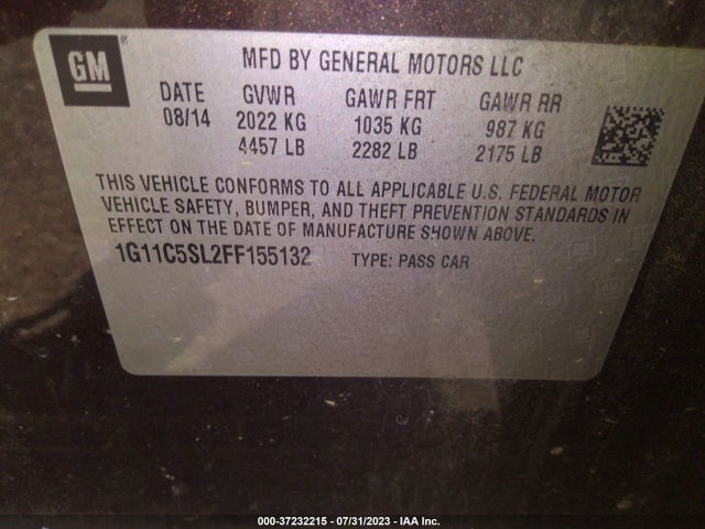 Chevrolet MALIBU LT 2015 1G11C5SL2FF155132 Image 9