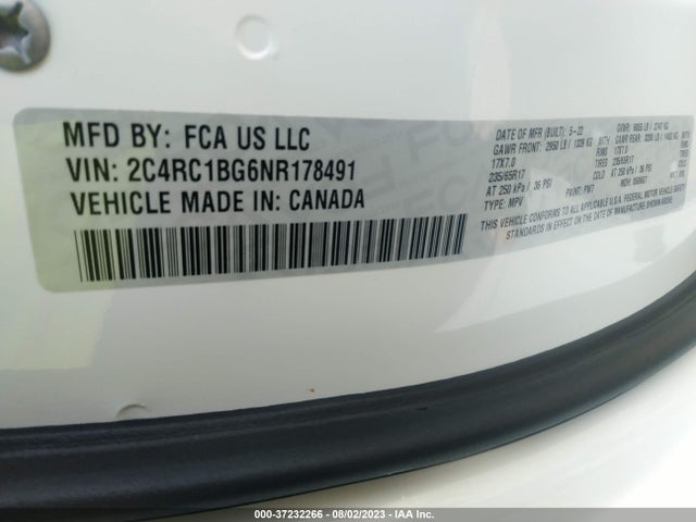 2C4RC1BG6NR178491 Chrysler Pacifica Touring L