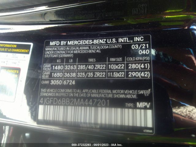 4JGFD6BB2MA447201 Mercedes-Benz Gle Amg Gle 53