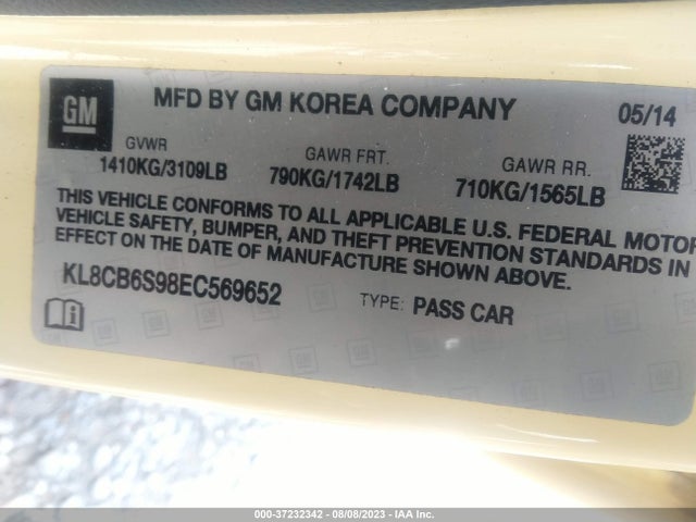 Chevrolet SPARK LS 2014 KL8CB6S98EC569652 Image 16
