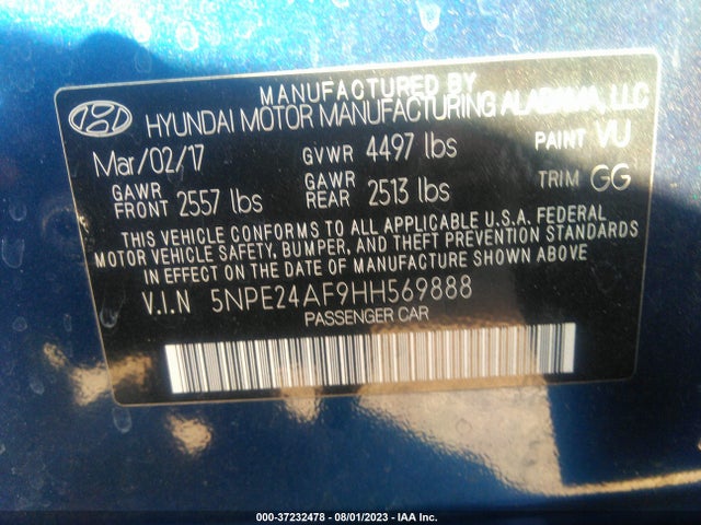 Hyundai SONATA SE 2017 5NPE24AF9HH569888 Image 9