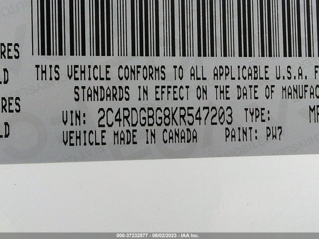 2019 DODGE GRAND CARAVAN 2C4RDGBG8KR547203 Photo 8