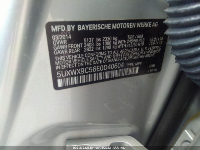 5UXWX9C56E0D40604 BMW X3 Xdrive28i