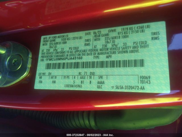 1FMCU0MN6PUA45160 Ford Escape St-line