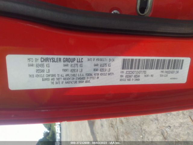 2C3CDXDT1EH371755 Dodge Charger Rt Plus