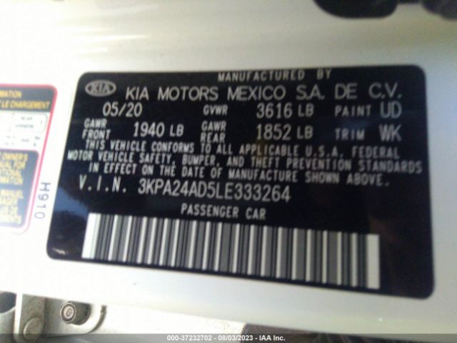 3KPA24AD5LE333264 KIA RIO S
