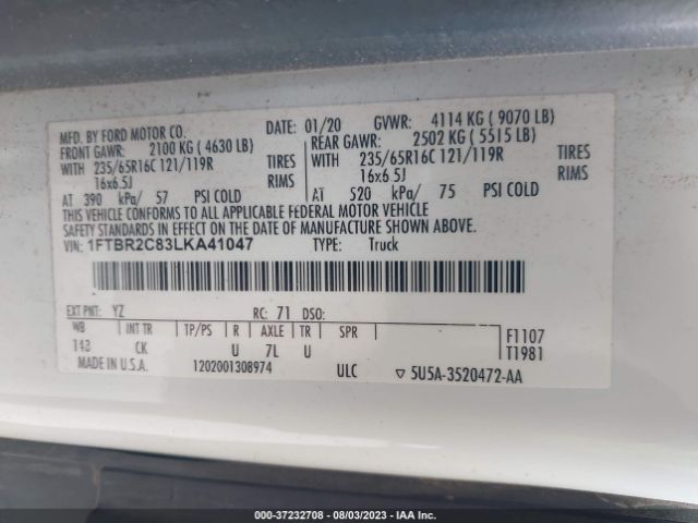 1FTBR2C83LKA41047 Ford TRANSIT CARGO VAN