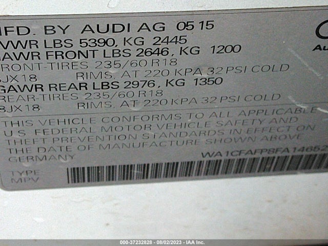WA1CFAFP8FA146522 Audi Q5 PREMIUM