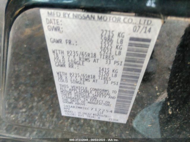 5N1AR2MM3EC717254 Nissan Pathfinder Sl