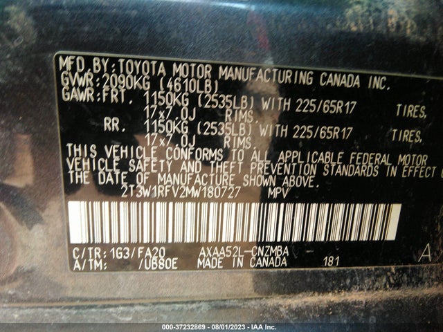 Toyota Rav4 Xle 2021 2T3W1RFV2MW180727 Image 9